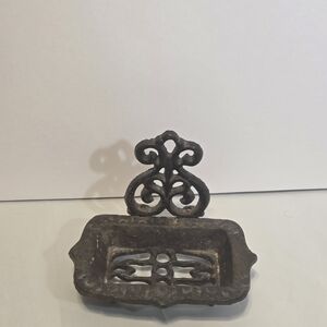 Antique Black Cast Iron Soap Holder